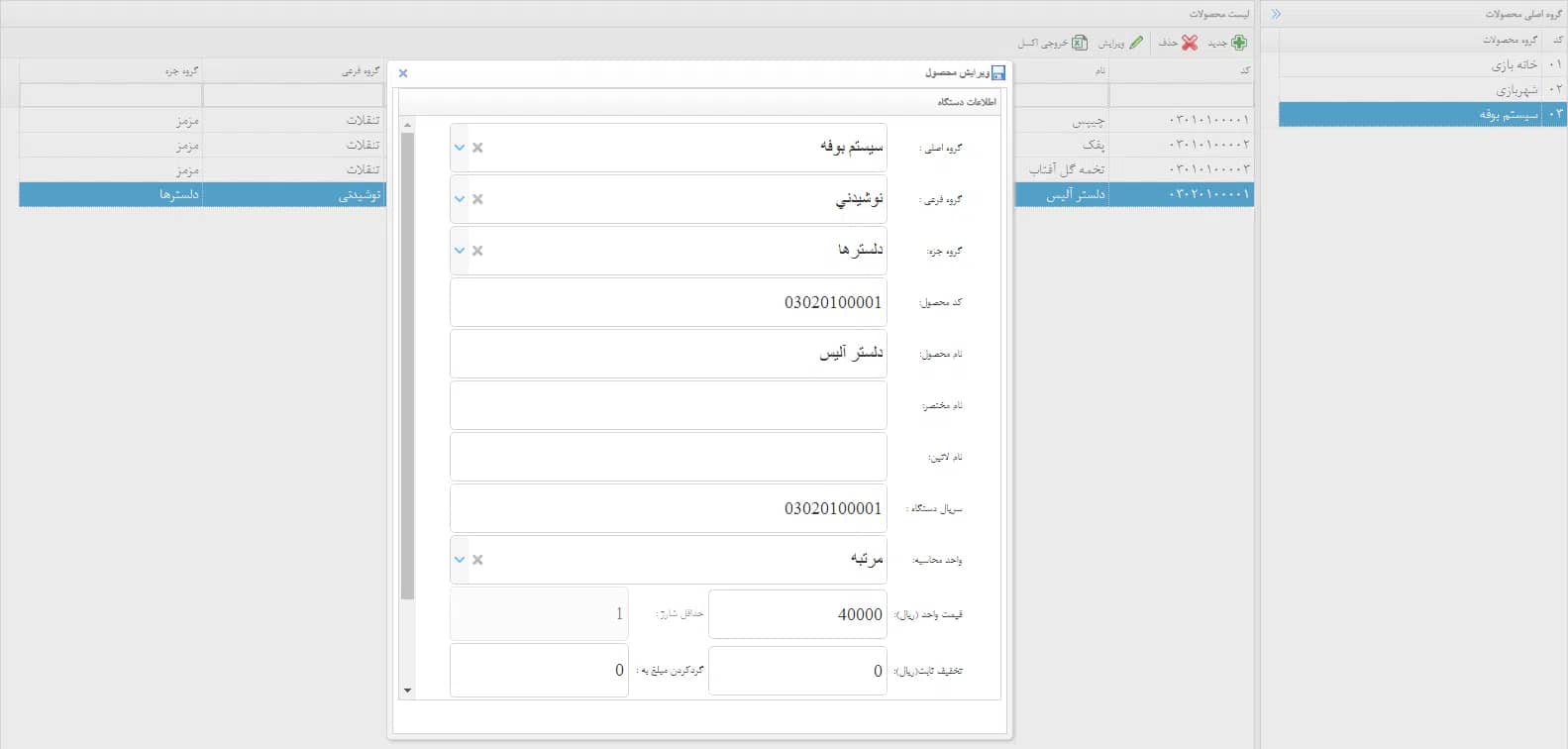 تعریف محصول، سیستم بوفه، خانه بازی